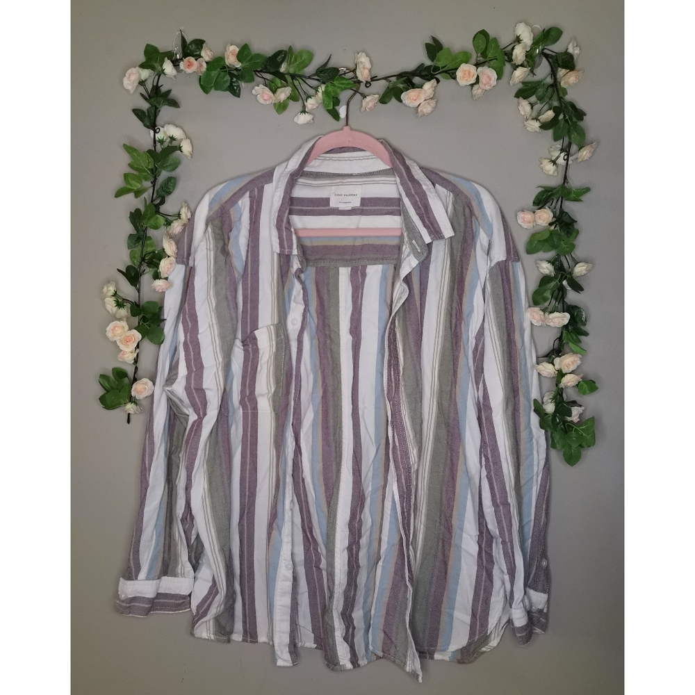 American Eagle Outfitters Multicolor Striped Button Down Shirt